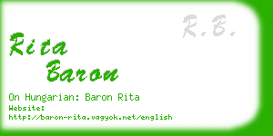 rita baron business card